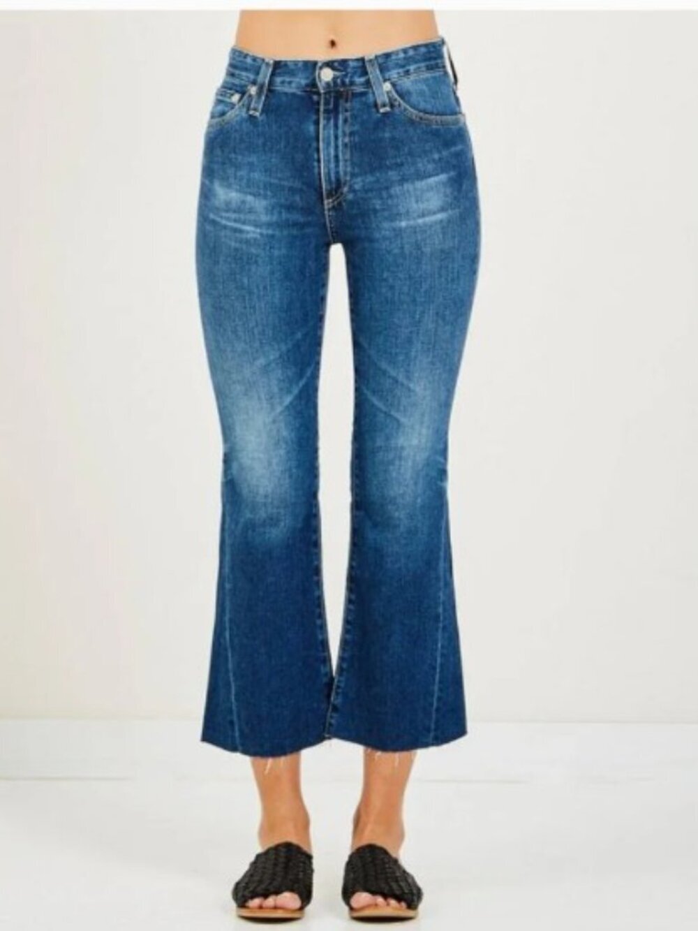 Ag Adriano Goldschmied The Quinnie Crop High-Rise Cropped Kick-Flare. Size 27